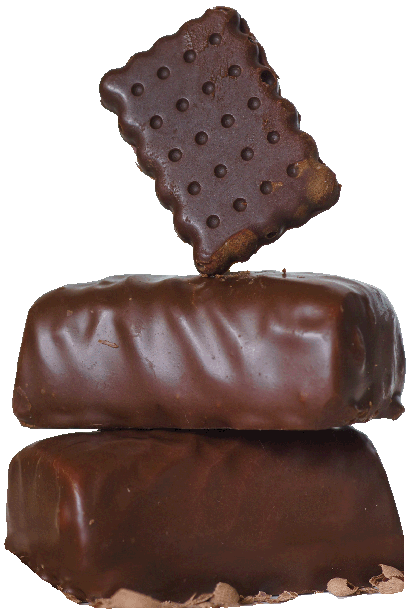 chocolates stacked on top of each other made from Huruma Cocoa beans